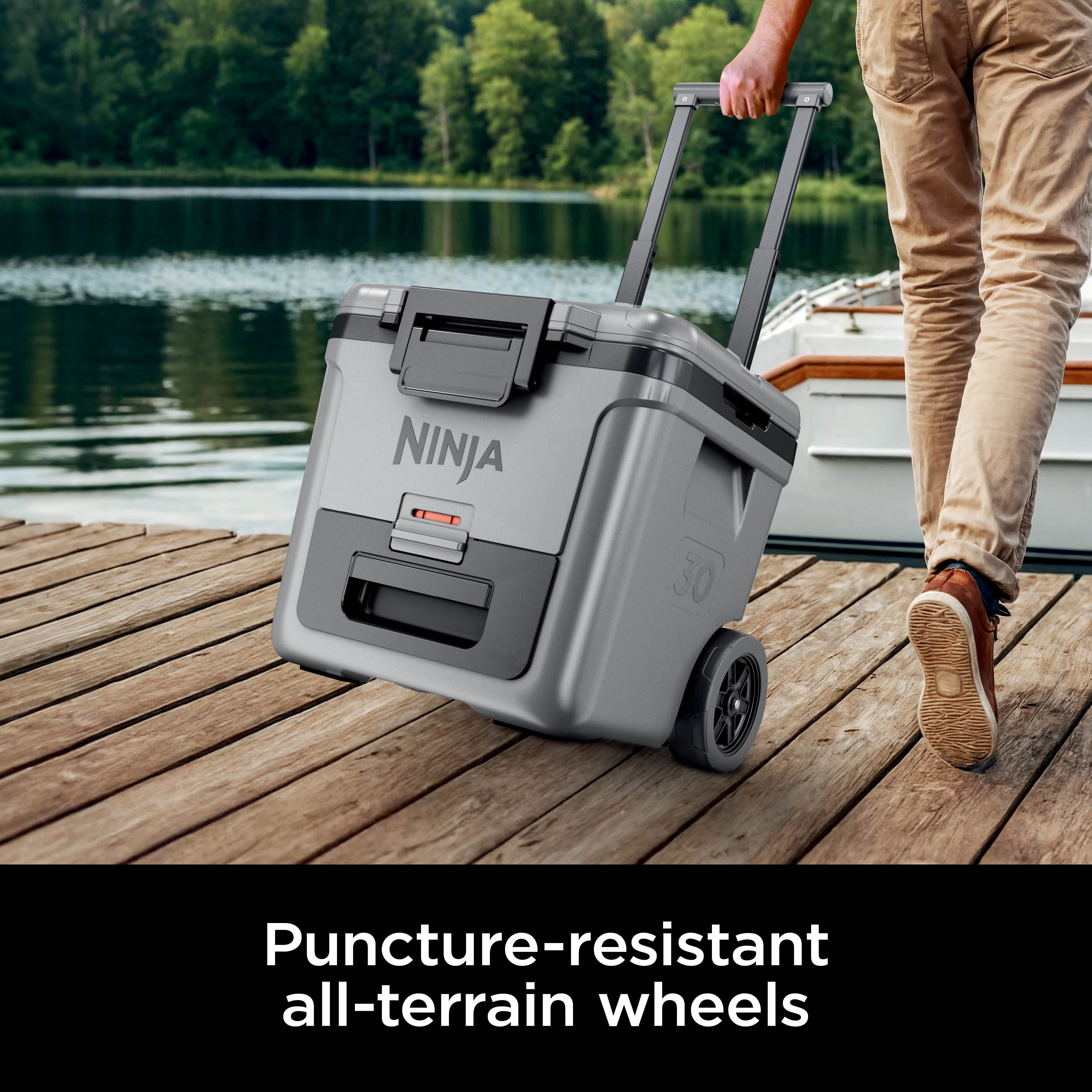 Ninja FrostVault 30 Quart Wheeled Cooler, Gray