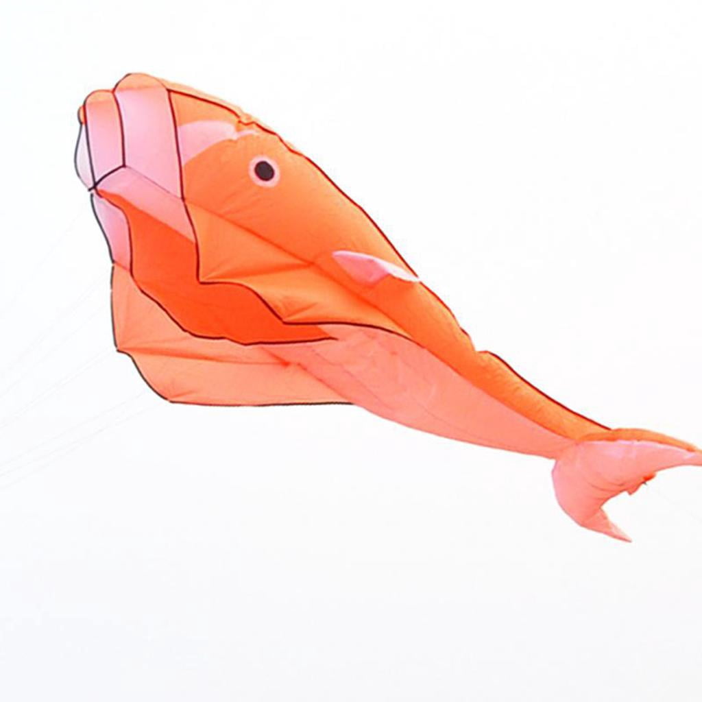 LeeQinersw Large Orange Dolphin Parafoil Kite 47 Inches Wide Perfect for Beach Park Outdoor