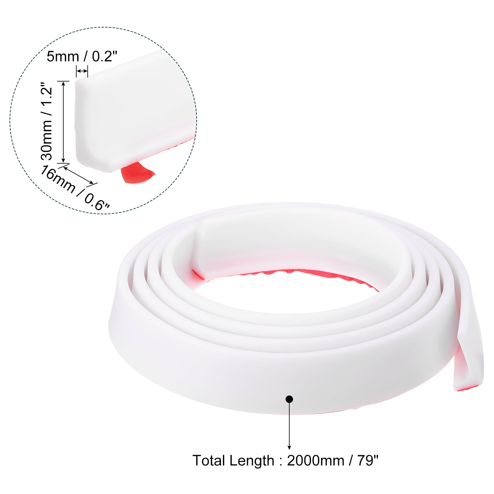 REGALWOVEN Collapsible Shower Barrier Stopper Water Splash Guard Blocker for Bathroom Kitchen White 79"Lx0.6"Wx1.2"H