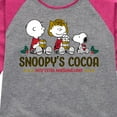 thumbnail image 3 of Peanuts - Snoopy's Cocoa Christmas - Toddler And Youth Girls Raglan Graphic T-Shirt, 3 of 5
