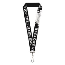 Supernatural Lanyard, Supernatural Title Logo Stop With the Sullen Emo Crap Quote, Elastic