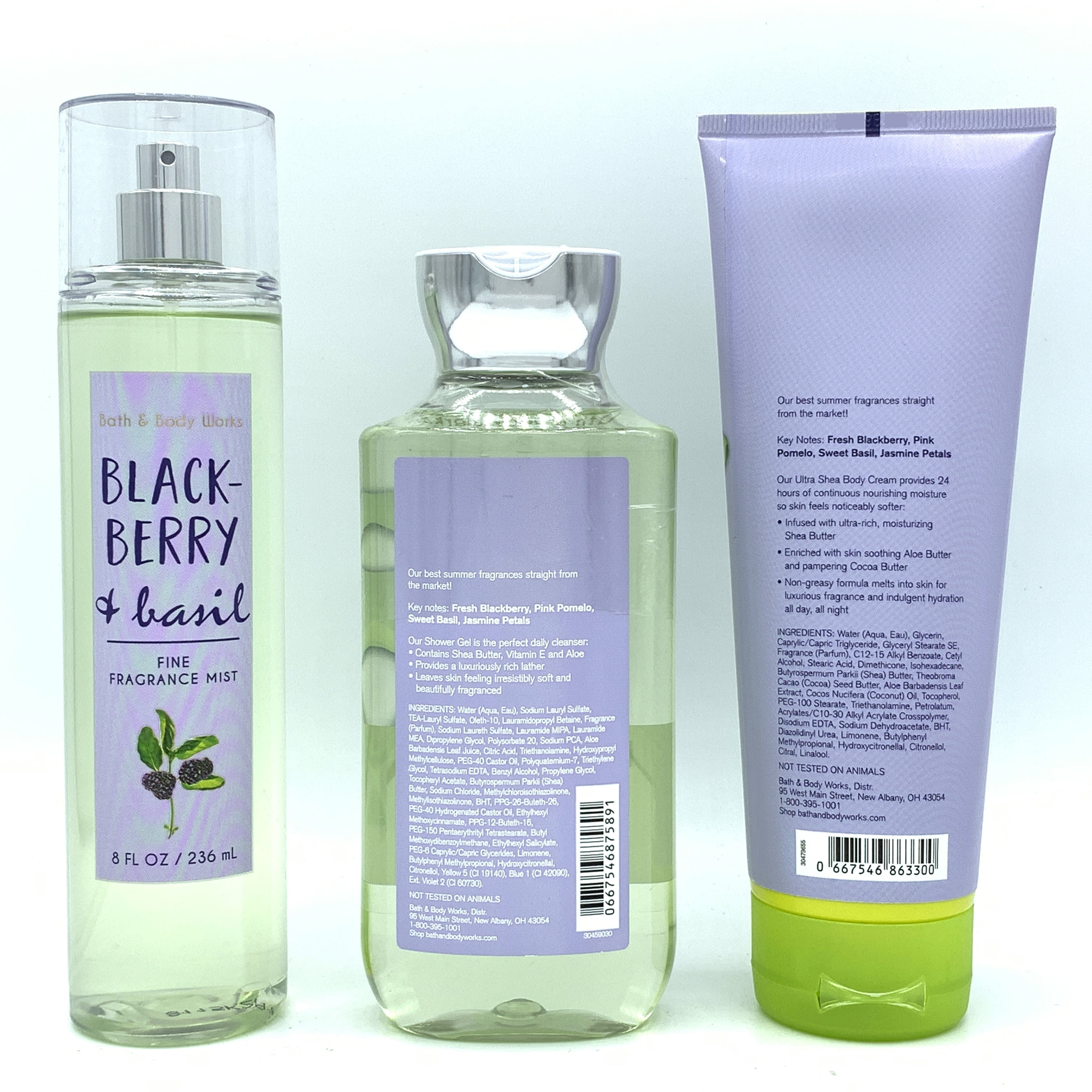 Bath & Body Works BLACKBERRIES & BASIL 3Wick Candle X2