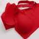 thumbnail image 5 of Sujetador sin aros con hebilla delantera de encaje de color liso para mujer - Camiseta sin aros, tejido de poliéster, tallas L-XXXXL, cómodo para todas las estaciones, 5 of 7