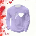 thumbnail image 4 of Gytharion Men's Plus Size Valentine's Day Sweatshirts Trendy Heart Print Holiday T-Shirt Lightweight Casual Long Sleeve Waffle Shirt Loose Comfy Round Neck Pullover Tops for Boyfriends, 4 of 5