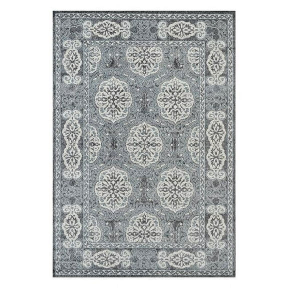 4 x 6 ft. Blue Medallion Power Loom Rectangle Area Rug