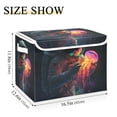 thumbnail image 5 of Yayeee Collapsible Cube Storage Bin with Lid Fabric Closet Decorative Basket with Handles, Black Astronaut, 5 of 7