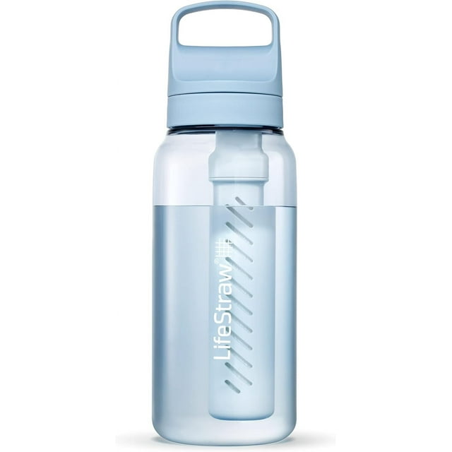 LifeStraw Go Series Filter Water Bottle, Icelandic Blue, 1L