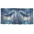 thumbnail image 7 of Yayeee Kitchen Curtains Tier Set of 2 Light Filtering 57"x36" Over Sink Window Panels, Night Floating Whale, 7 of 7