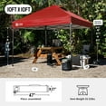 thumbnail image 2 of CROWN SHADES 10x10 Pop Up Canopy Tent - Patented Center Lock One Push Instant Outdoor Canopy Beach Tent with STO-N-Go Bag 8 Stakes & 4 Sand Bags，Red, 2 of 15