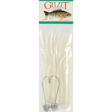 Gitzit 6 Super Tube White 2Pk 2Hk Fishing Products