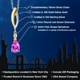 thumbnail image 2 of 925 Silver and 10K Yellow Gold Pink Created Sapphire and White Lab Grown Diamond Pendant Necklace for Women | 0.99 Cttw | Gemstone September Birthstone | Pear Shape 8X5MM | With 18 inch Chain, 2 of 6