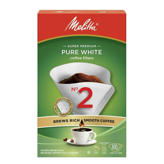 Filtre à café conique Melitta en blanc pur No. 2