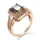 thumbnail image 2 of Anillos de turmalina de cristal con incrustaciones de circón colorido para mujer, anillos femeninos de lujo, Color dorado, promesa de amor, regalo de joyería de compromiso, 2 of 2