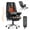 Black, variant on Massage & Heated Office Chair with Foot Rest, Ergonomic Executive Office Chair with Reclining Backrest, Adjustable Arms & Lumbar Support, High Back Leather Desk Chairs for Home Office, Gray
