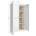 thumbnail image 6 of 61'' Tall 2-Door White Metal Storage Cabinet with Adjustable Shelves - Bedroom & Living Room Organizer, 6 of 6