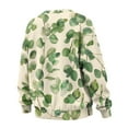thumbnail image 5 of Xoenoiee Green Eucalyptus Leaves Print Crewneck Fall Sweatshirts for Women Trendy Long Sleeve Pullover Tops Split Y2K Clothes with Side Pockets Plus Size, Size 2XL, 5 of 7