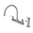 thumbnail image 1 of Kingston Brass Vintage Double Handle Goose Neck Kitchen Faucet with Sprayer, 1 of 1
