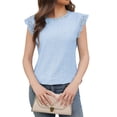 thumbnail image 1 of Blusa de Encaje con Cuello Alto para Mujer L Azul, 1 of 7