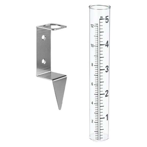 yotijay Outdoor Rain Gauge 5inch Capacity Easy to Read Detachable Adjustable Height Rain