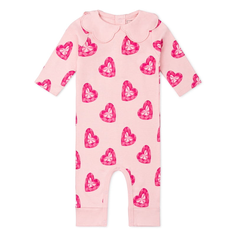 Paris Hilton x Monica + Andy Organic Cotton Scallop Collar Romper, Sizes Newborn-24 Months