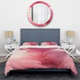 thumbnail image 3 of Designart "Radiant Pink Polar Smoke III" Abstract Bedding Covert Set - Abstract Pink Modern Bed Set With 2 Shams, 3 of 6