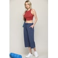 thumbnail image 3 of Made by Johnny Women's Capri Pants Loose Yoga Pants Wide Leg Drawstring Comfy Lounge Pajama Capris Sweatpants with Pockets XXL ASH_BLUE, 3 of 6