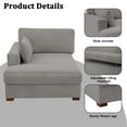 thumbnail image 5 of UIXE Chaise Lounge Indoor Upholstered Corduroy Sofa with Right Armrest for Living Room Bedroom, Light Gray, 5 of 7