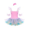 thumbnail image 4 of TSSOE Kids Girls Sequin Ballerina Skirted Leotard Swan Lake Ballet Dance Tutu Princess Dress with Hair Clip Cuffs Set Pink 3-4, 4 of 7