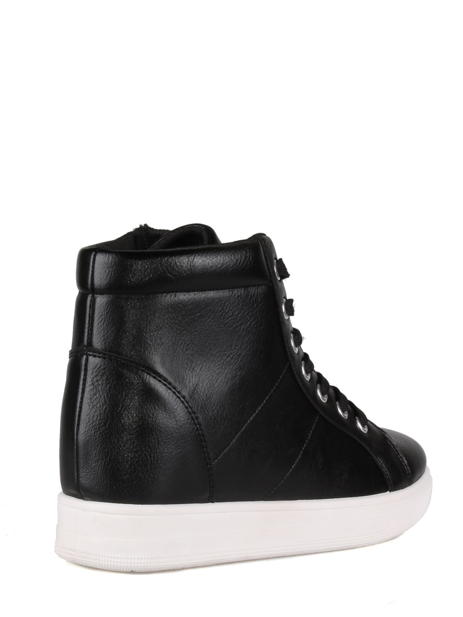 Instant Lace up Wedge Sneakers in Black