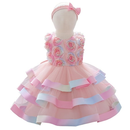 

6M-9T Kids Pageant Flower Girl Dress Little Girls Party Wedding Formal Dresses