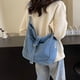 thumbnail image 4 of Bolso Compras Hombro Retro Mujeres Color Sólido Denim Niñas Diario, 4 of 9