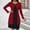 Wine, variant on Olyvenn Women's Long Sleeve Buttoned Dress Sweater Fake Two-Piece V-Neck Casual Fashion Regular Length Lightweight Stretchy Breathable Fall Winter Dress Everyday Wear Hot Pink XXXL