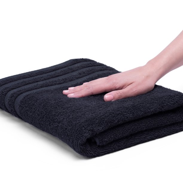 Martex Egyptian Cotton Luxury Washcloth, Black, 13"x13"