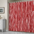 thumbnail image 5 of Red Stripe Shower Curtain, Retro Abstract Art Farmhouse Red Stripe Waves Waterproof Shower Curtain Set with 12 Hooks Lightweight Bath Curtains Fabric Bathroom Decor 36x72 Inches, 5 of 9
