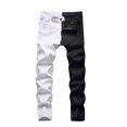 thumbnail image 2 of Yaoyar Men's Slim Fit Patchwork Jeans Skinny Hip Hop Stretch Denim Pants Classic Straight Leg Distressed Jean Trousers White S, 2 of 6