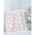 thumbnail image 3 of Pink Spring Floral Towel Set of 3, Soft Microfiber Bath Towels, Hand Towel, Washcloths, Elegant Watercolor Summer Botanical Quick-Dry Absorbent Towels for Bathroom Kitchen Hotel Beach Gym Spa, 3 of 7