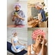 thumbnail image 5 of Set de gorro satinado Vettres Floral con coletero para cabello rizado, 5 of 7
