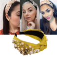 thumbnail image 2 of Diademas de perlas para mujer, diadema de nudo ancho, turbante, aro para el cabello, accesorios para el cabello Amarillo, 2 of 8