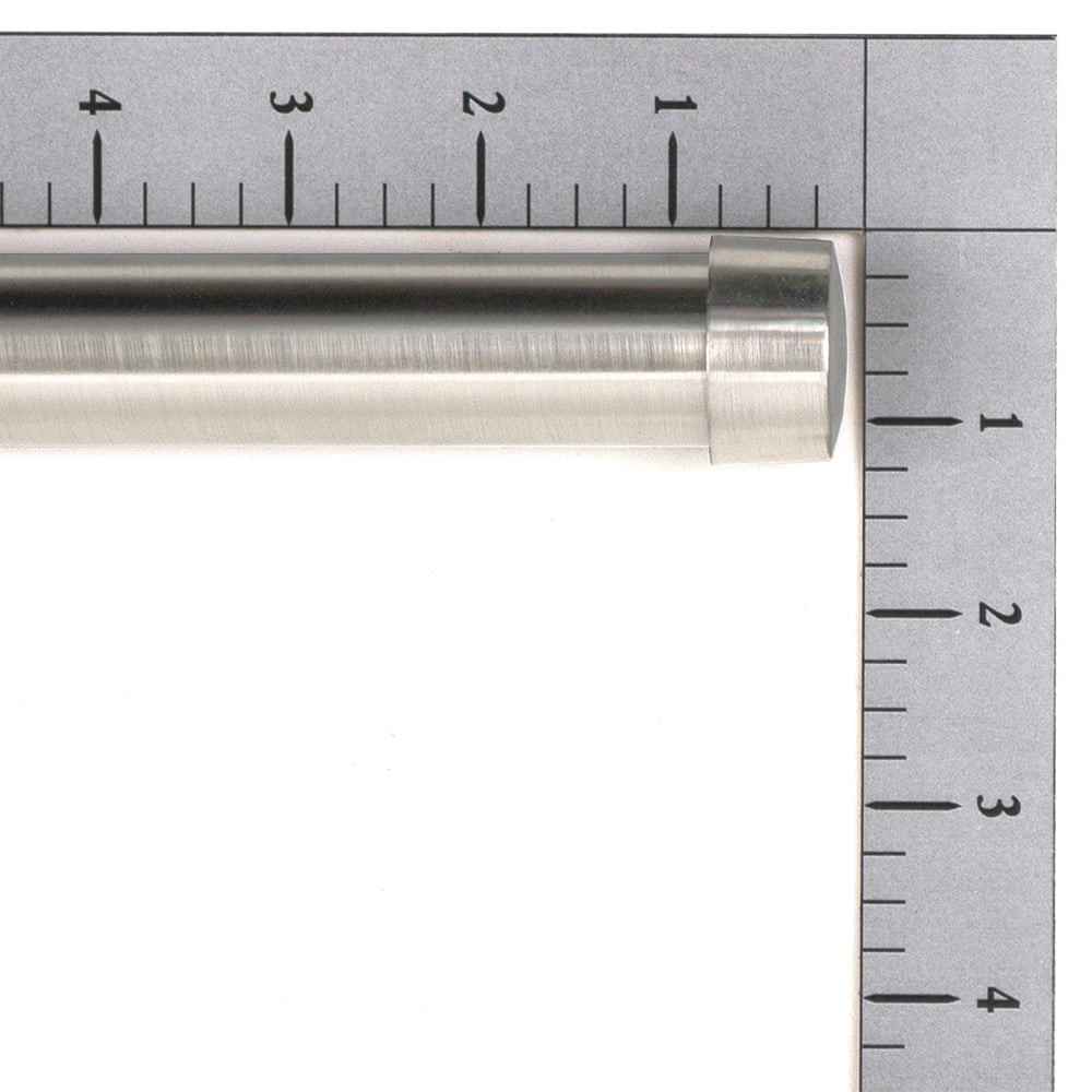 Lumino 1" and 5/8" Plated Brushed Nickel Cap Adjustable Double Curtain Rod Set, 42"-120"