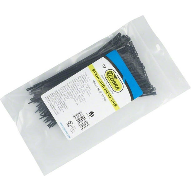 Cobra Ties 6 X 18lb 155 X 2 5mm Miniature Zip Ties Black Bag Of 100 Walmart Com Walmart Com Cobra Ties 6 X 18lb 155 X 2 5mm Miniature Zip Ties Black Bag Of 100 Walmart Com Walmart Com