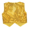 thumbnail image 4 of Nyeemya Sparkle Sequins Waistcoat for Kids Boys Girls Halloween Sleeveless Vest Latin Jazz Hip Hop Dance Tops Dancewear Gold 13-14, 4 of 7