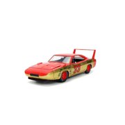 Jada Toys BIGTIME MUSCLE 1:24 1969 Dodge Charger Die-cast Car – Opening Doors, Hood, Trunk, Rubber Tires(Red/Gold)