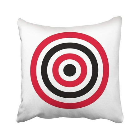BPBOP Black Aim Circle Of Target Archery Shoot Red Bullseye Accurate Arrow Center Color Eye Pillowcase 18x18