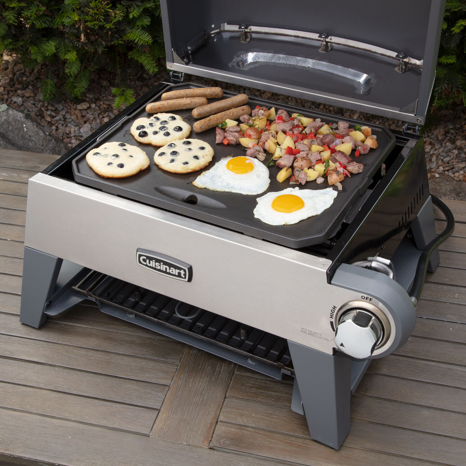Cuisinart CGG-403 3-in-1 Grill, Griddle and Pizza Oven, Stainless Steel