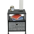 thumbnail image 3 of Sorbus Nightstand 1-Drawer Shelf Storage- Bedside Furniture & Accent End Table Chest for Home, Bedroom, Office, College Dorm, Steel Frame, Wood Top, Easy Pull Fabric Bins, 3 of 6