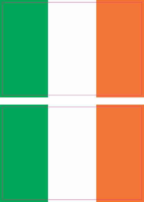 3in x 2in Irish Flag Stickers by StickerTalkĀ®