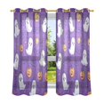 thumbnail image 6 of Yayeee Window Curtains Light Filtering 63"x42" Grommet Panel Pair Home Living Room Decor, Halloween Purple Ghosts, 6 of 7