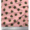 thumbnail image 1 of Soimoi Pink polyester Crepe Fabric Floral & Be You Text Print Fabric by The Yard 42 Inch Wide, 1 of 5