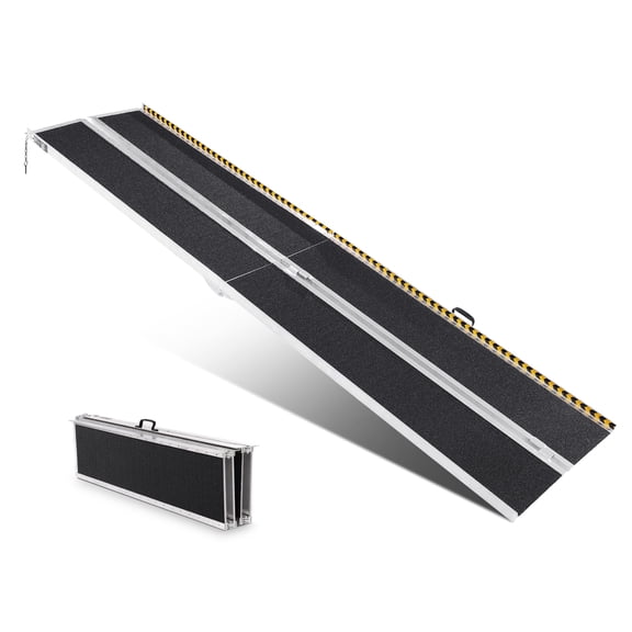 VEVOR Portable Wheelchair Ramp, 10 ft 800 lbs Capacity, Non-Slip Aluminum Folding Threshold Ramp, Foldable Mobility Scooter Ramp Wheel Chair Ramp,Handicap Ramp for Home Steps,Stairs,Doorways,Curbs