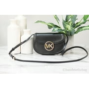 Michael Kors Fulton Black Leather Small Belt Bag Crossbody Waist Bag Handbag